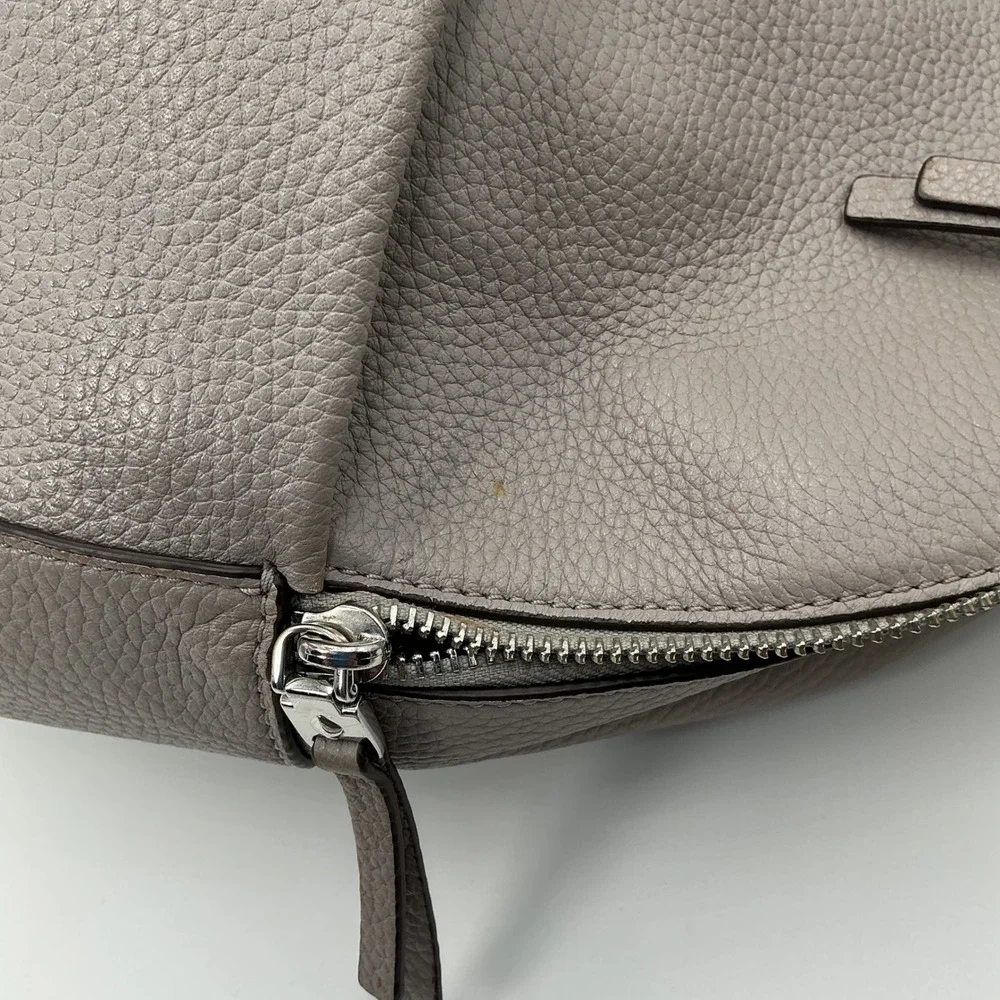 Kate Spade New York Pebbled Leather Dome‎ Backpack Taupe Grey Silver Hardware